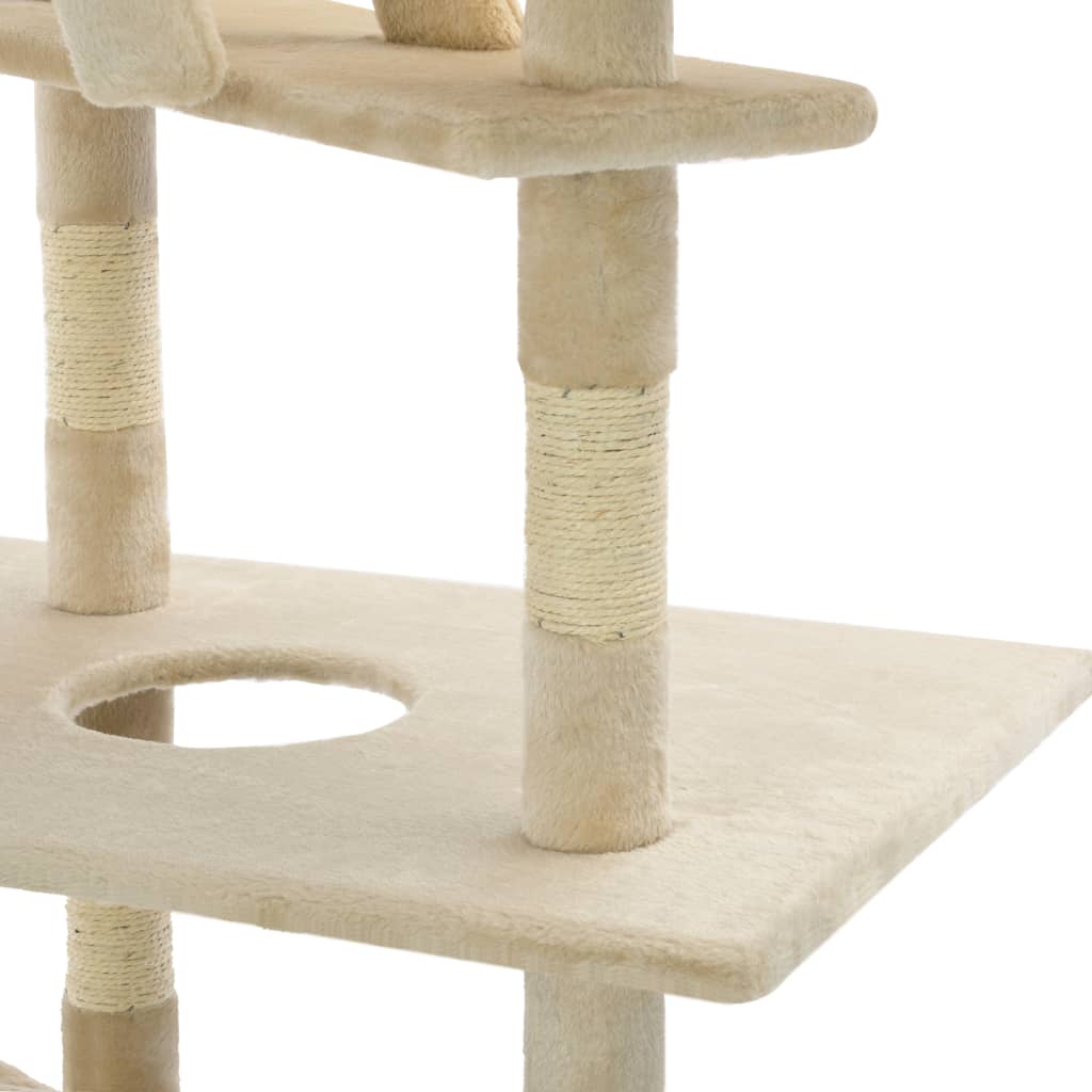 Cat Tree with Sisal Scratching Posts 230-260 cm vidaXL