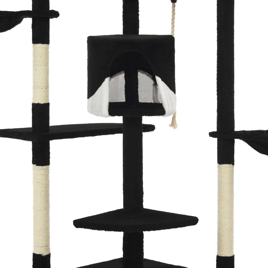 vidaXL Cat Tree with Sisal Scratching Posts 203 cm Beige and White vidaXL