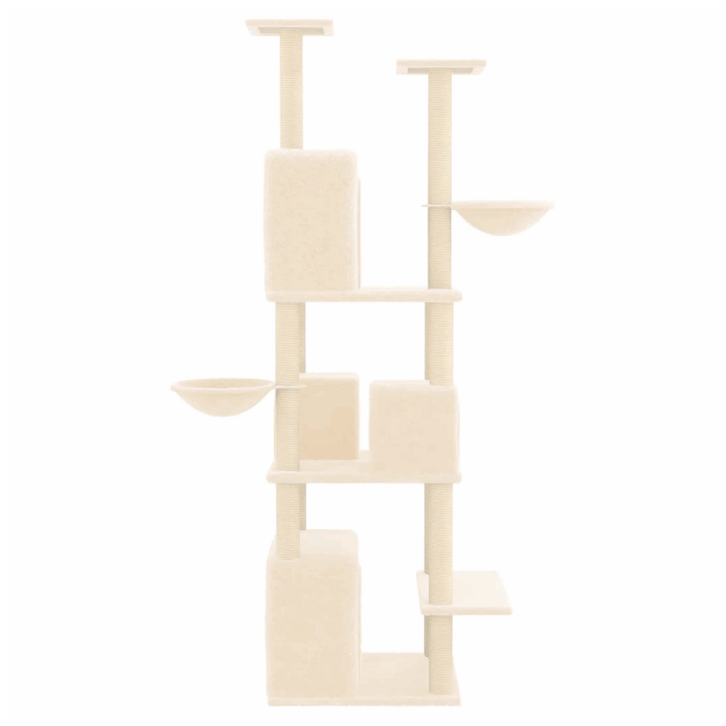 vidaXL Cat Tree with Sisal Scratching Posts Cream 180 cm vidaXL