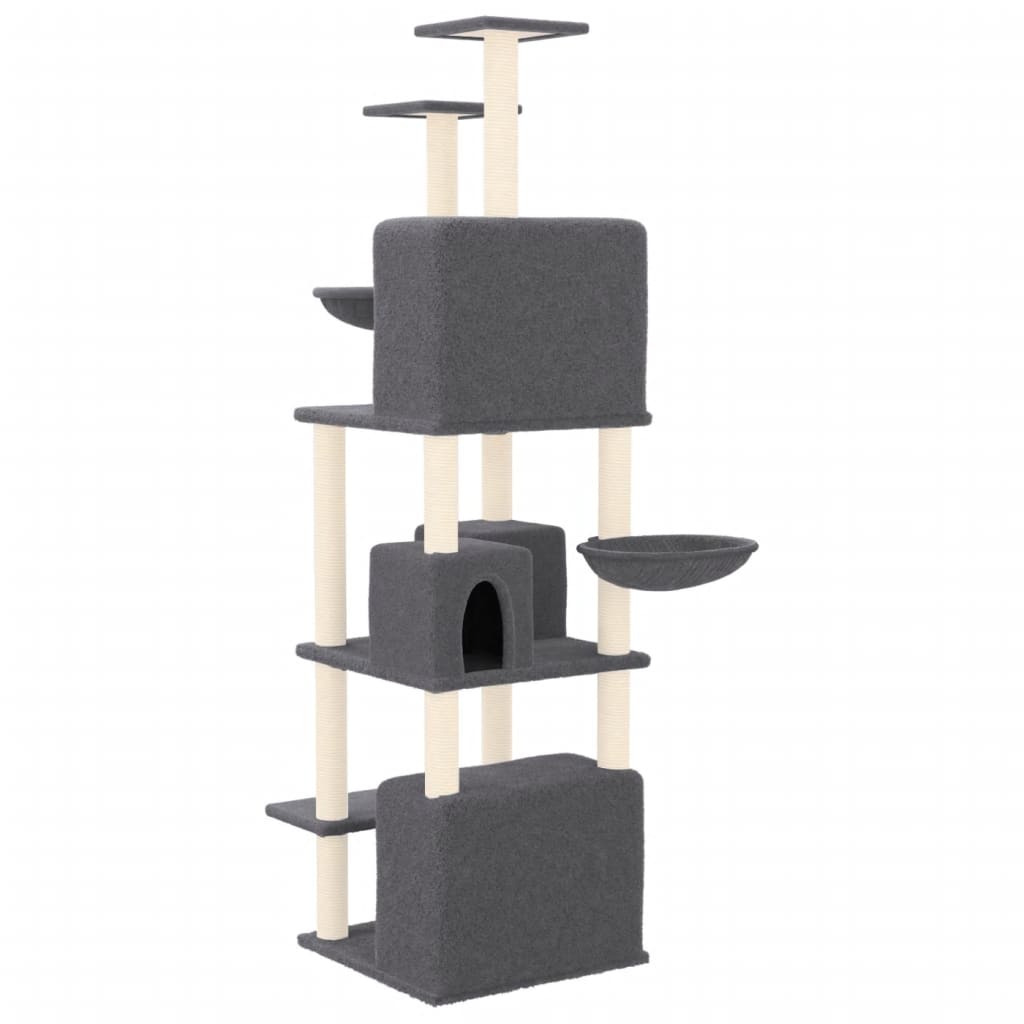 vidaXL Cat Tree with Sisal Scratching Posts Cream 180 cm vidaXL