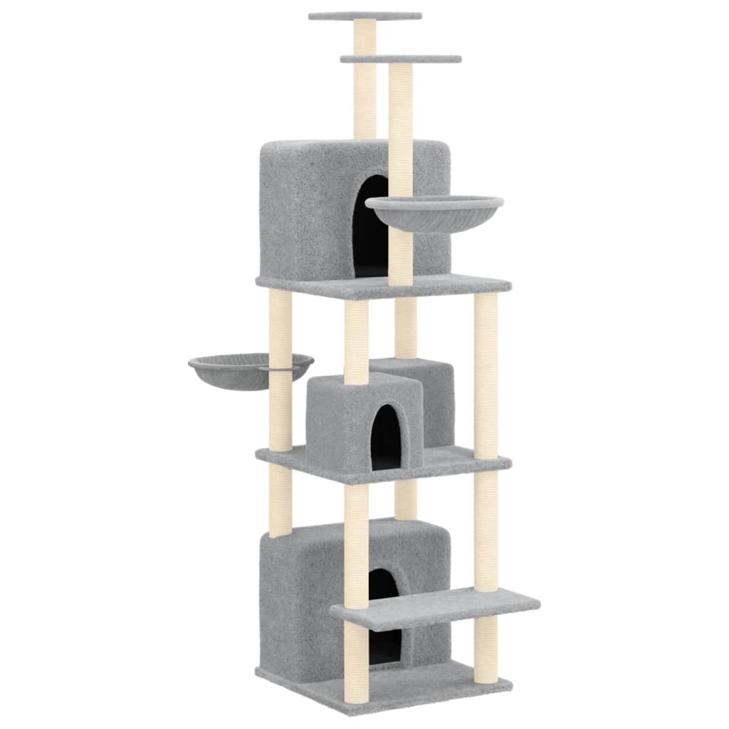 vidaXL Cat Tree with Sisal Scratching Posts Cream 180 cm vidaXL