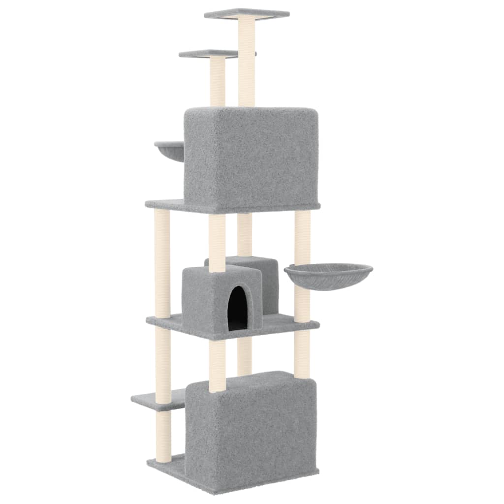vidaXL Cat Tree with Sisal Scratching Posts Cream 180 cm vidaXL