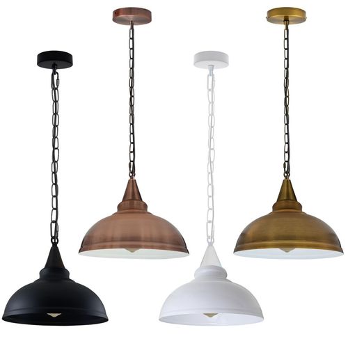 Vintage Industrial E27 Ceiling Hanging Light Shade Metal Ceiling Pendant Lamp Yellow Brass Un-branded