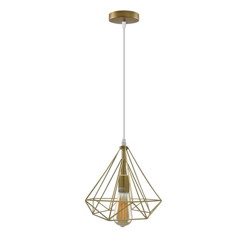 Gold Vintage Industrial Ceiling Hanging Light Gold Single with bulb Un-branded