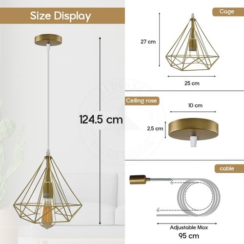 Gold Vintage Industrial Ceiling Hanging Light Un-branded