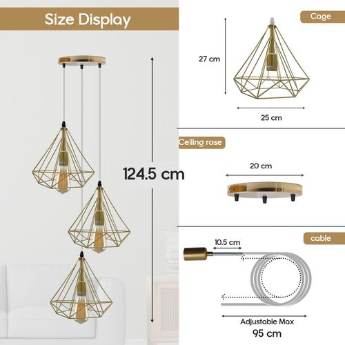 Gold Vintage Industrial Ceiling Hanging Light Un-branded