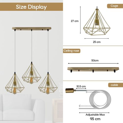 Gold Vintage Industrial Ceiling Hanging Light Un-branded