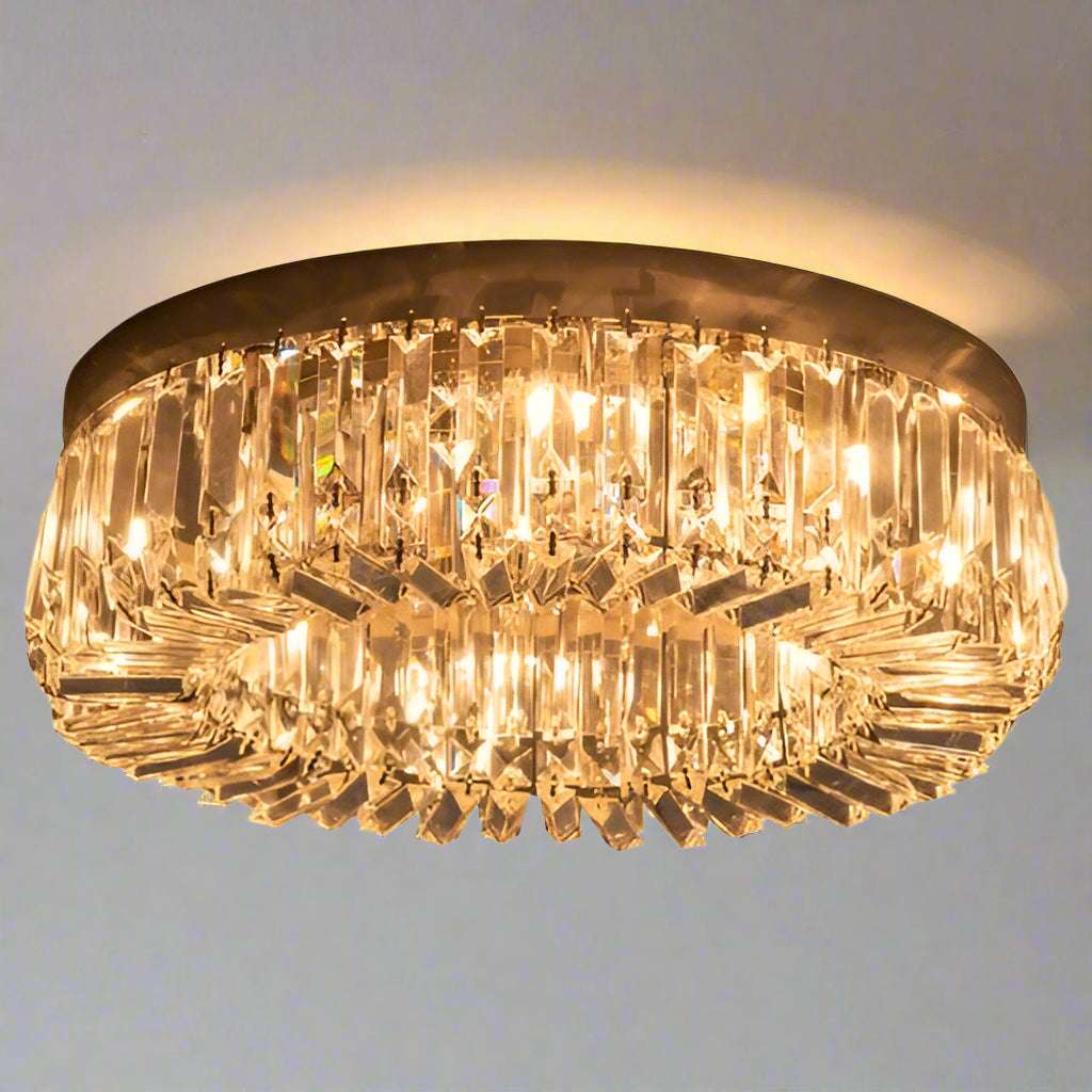 Crystal Ceiling Light Chandeliers Stainless Steel Pendant Silver HOMCOM