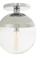 Orsina Ceiling Light with a modern chrome finish and clear glass globe design