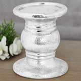 Silver Punch Faced Large Ceramic Candle Holder SILVER CERAMIC Shades 4 Seasons