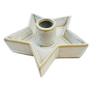 Ceramic star-shaped candle holder in white, ideal for Christmas decor and festive gatherings