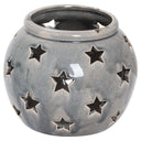 Shades 4 Seasons Ceramic Candle Lantern with Star Cutouts GREY CERAMIC Shades 4 Seasons