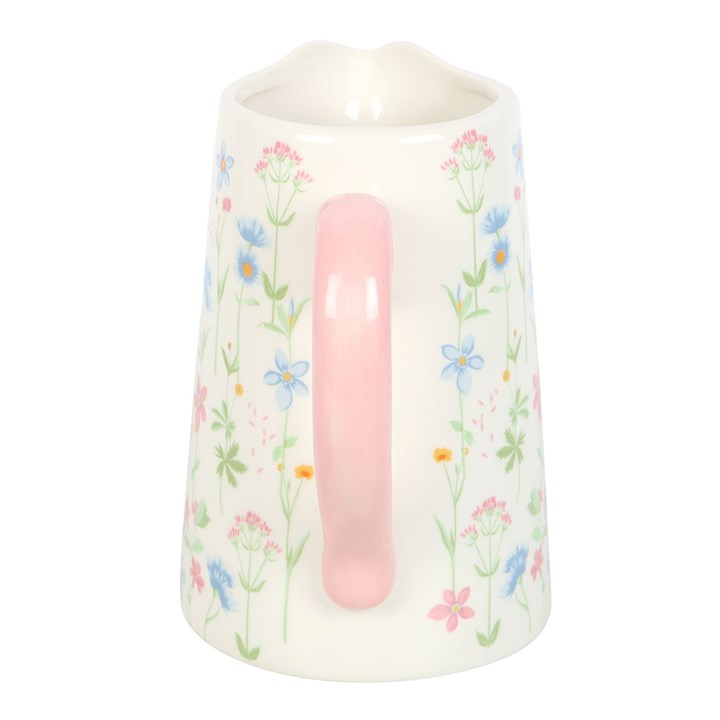 Ceramic Flower Jug with Pastel Floral Design N/A