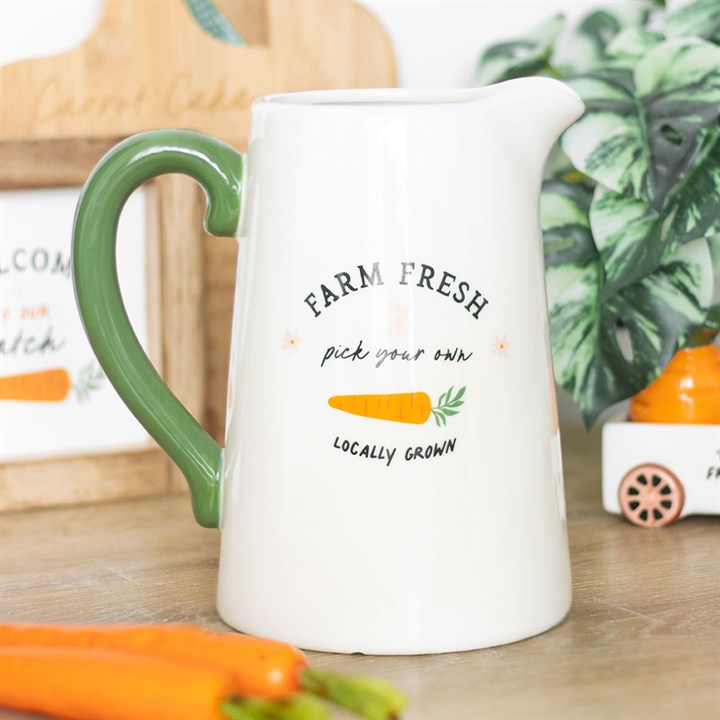 Farm Fresh Carrot Patch Ceramic Flower Jug N/A