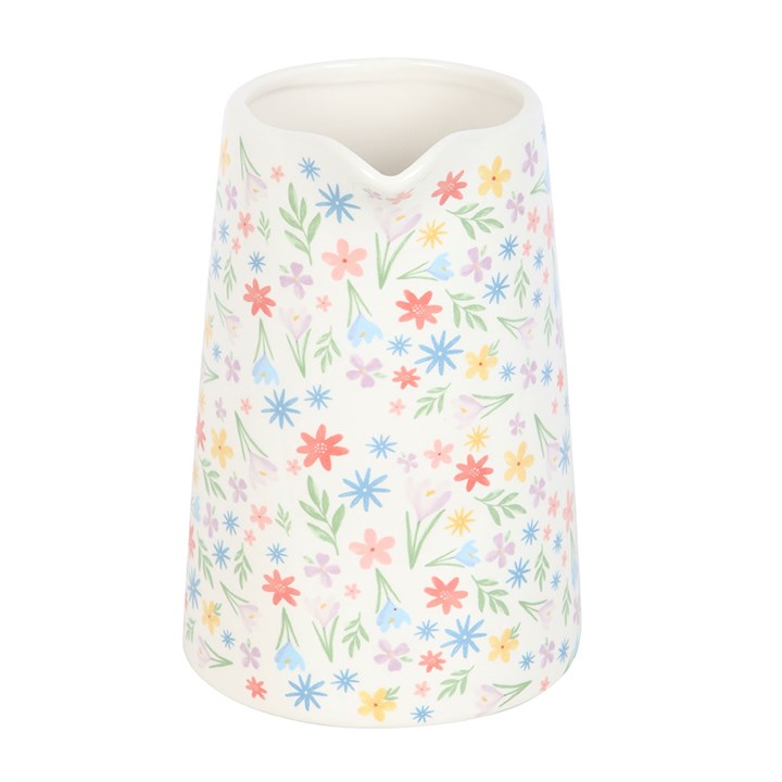 Spring Floral Print Ceramic Flower Jug N/A