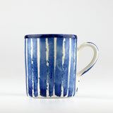 Selbrae House Ceramic Mug in Blue with Vertical Stripes for Stylish Tea and Coffee Enjoyment