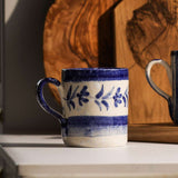 Handcrafted Selbrae House Ceramic Mug in Blue with Floral Design and Comfortable Handle