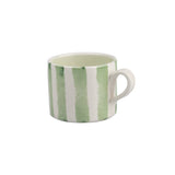 Selbrae House Ceramic Mug with Green and White Stripes for Stylish Beverage Serving