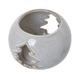 White Ceramic Tree Cut-Out Round Tealight Holder Shades 4 Seasons