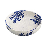 Selbrae House Salad Bowl with Blue Leaf Pattern on White Ceramic for Serving Fresh Salads