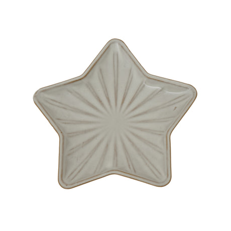 Ceramic Star Dish with a textured design, perfect for Christmas room decorations and festive table settings