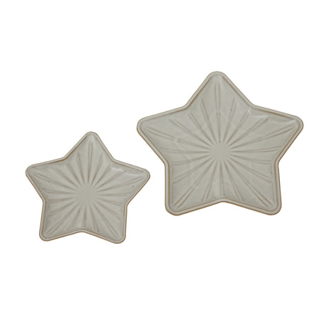 Ceramic Star Dish set in two sizes, ideal for festive table settings and Christmas room decorations