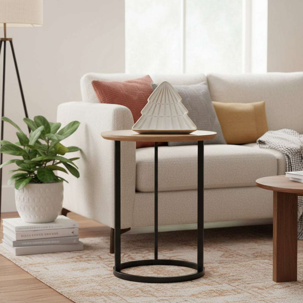 Ceramic Tree Dish displayed on a modern side table in a cosy living room setting