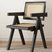 Nisu Home Stylish Black Chair with Cane Seat and Backrest for Modern Interiors