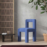 Modern Nisu Home Chair in Blue Fabric with Minimalist Design for Stylish Interiors