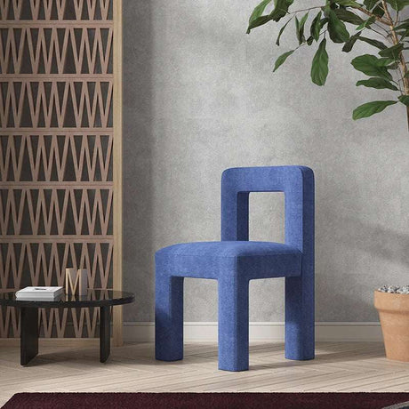 Modern Nisu Home Chair in Blue Fabric with Minimalist Design for Stylish Interiors