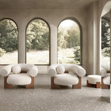 Nisu Home Modern Chair with Soft Upholstery and Wooden Legs for Stylish Living Spaces