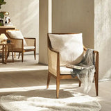 Nisu Home Stylish Chair with Natural Wood and Soft Cushion for Contemporary Interiors