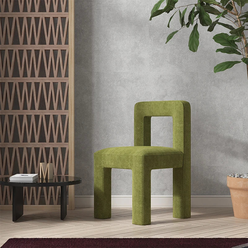 Nisu Home Stylish Green Chair with Modern Design for Contemporary Interiors