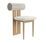 Nisu Home modern chair with a round backrest and wooden legs for stylish home decor