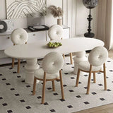 Nisu Home Chair with round cushioned backrest, perfect for modern dining spaces