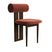 Stylish Nisu Home Chair with a unique cylindrical back and rich red upholstery