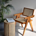 Nisu Home Wooden Chair with Natural Cane Seating and Minimalist Design for Stylish Interiors