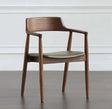 Nisu Home Wooden Chair with Armrests and Comfortable Upholstered Seat Design
