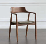 Nisu Home Wooden Chair with Armrests and Comfortable Upholstered Seat Design