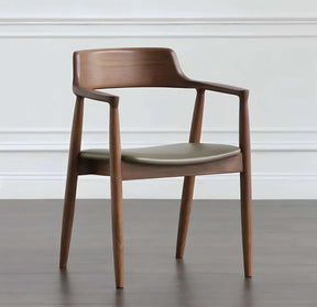 Nisu Home Wooden Chair with Armrests and Comfortable Upholstered Seat Design