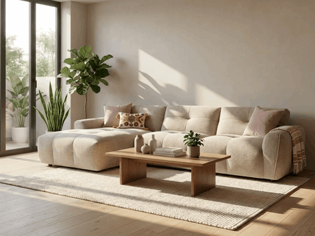 Spacious Corner Sofa with a plush Chaise Lounge in a modern living room setting
