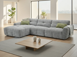 Modern Grey Corner Sofa with Chaise Lounge and Comfortable Cushions for Chic Living Spaces