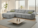 Modern Grey Corner Sofa with Chaise Lounge and Comfortable Cushions for Chic Living Spaces