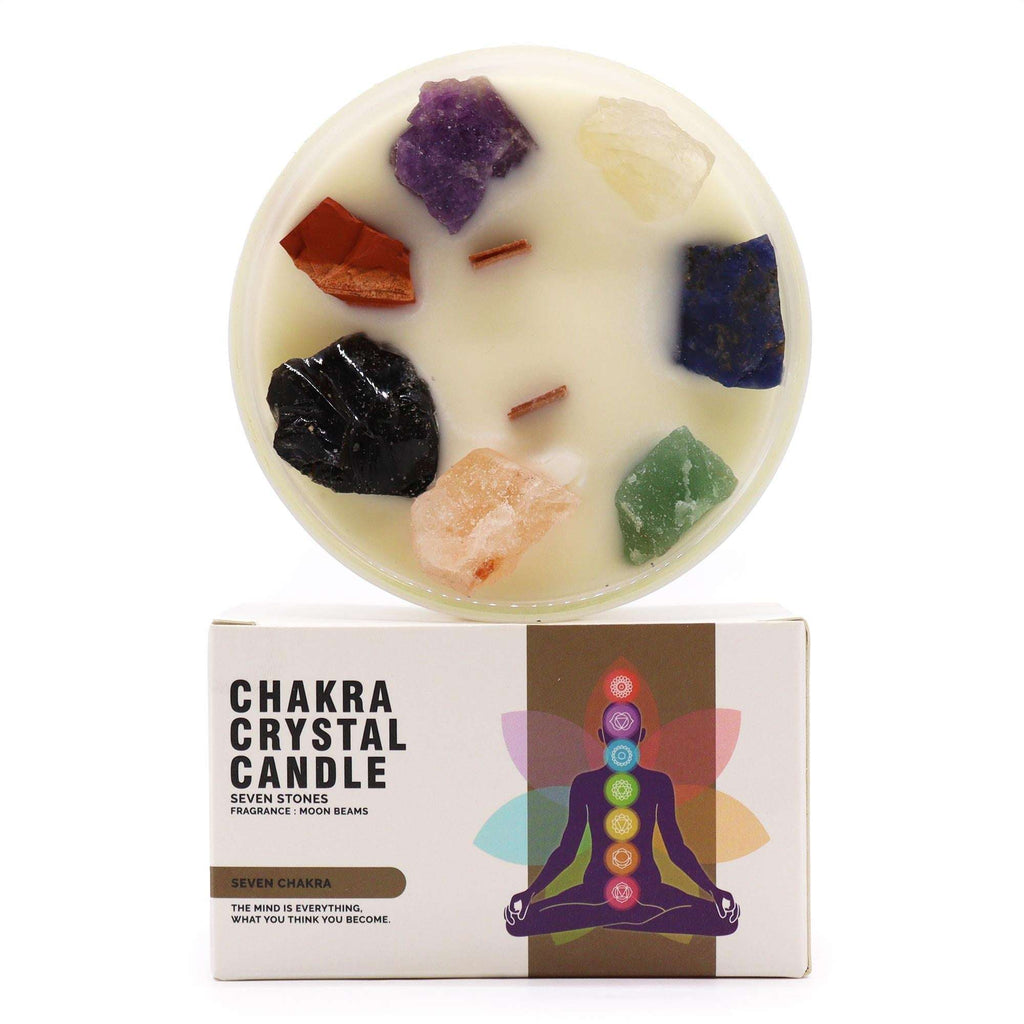 Large Chakra Crystal Candles - Seven Charkra Shades 4 Seasons
