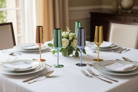 Aurora Set of Four Champagne Flutes In Assorted Colours Orsina