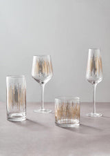 Set of Orsina Champagne Glasses with Elegant Gold Geometric Design for Special Occasions