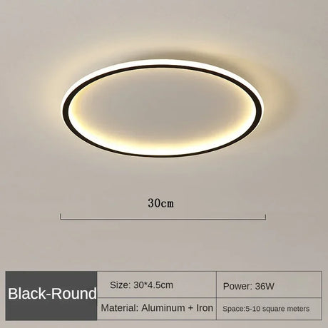 Black Round Chandelier 30cm Diameter with Soft Lighting for Modern Interiors