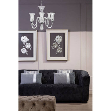 Abelia Glass And Chrome 6 Arm Chandelier Orsina
