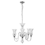 Abelia Glass And Chrome 6 Arm Chandelier Orsina