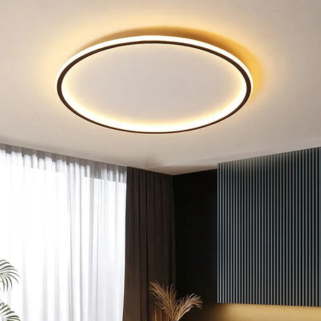 Modern circular chandelier with warm LED lighting for stylish home decor